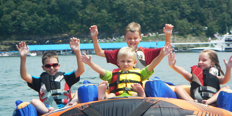 Family enjoying tubing.